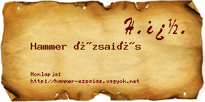 Hammer Ézsaiás névjegykártya